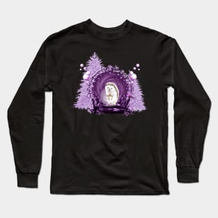 Little Hedgehog in a winter landscape Long Sleeve T-Shirt